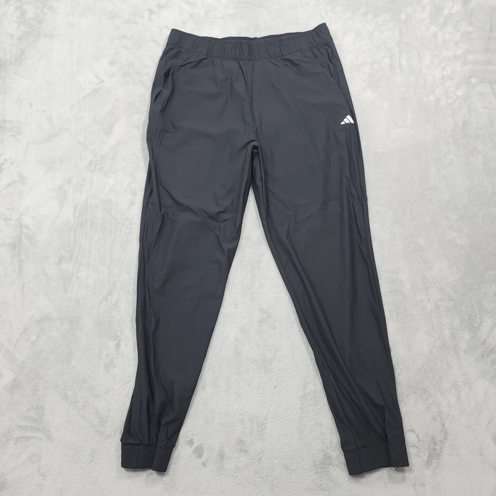 Adidas Pants Mens L Black Essential Golf Lightweight Woven Jogger Pockets Gym